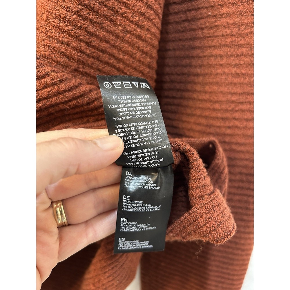 Kuhl Solace Snuggle Up Merino Blend Sweater Sz L Cowl Neck Burnt Orange Casual - Picture 10 of 10